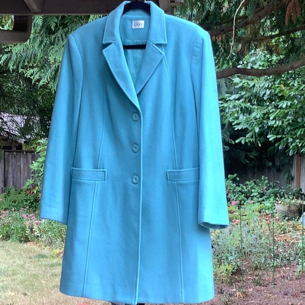 Cleo - Coat - Sea Pine AQUA - Women’s Size L - Cashmere Blend
